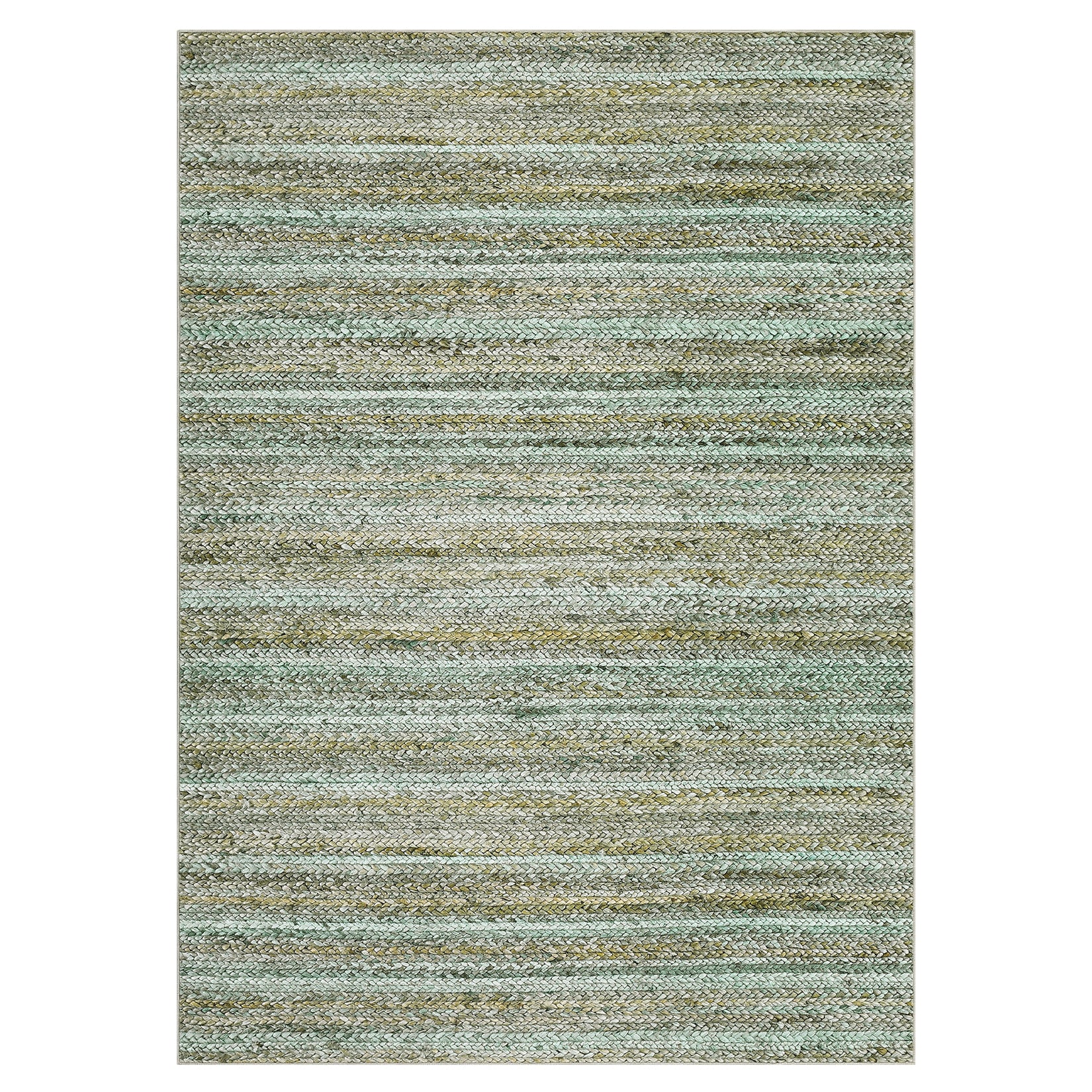 Garvee Modern Green Camel 9x12 Washable Rug Large Area Rug for Living Room Bedroom Modern Gradient Woven Print Rug Neutral Accent Rug Non Shedding Soft Indoor Throw Carpet for Palyroom Classroom