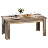 Garvee Dining Table for 4-6, Rectangular Dining Room Table, Kitchen Table with Large Table Top, Dinner Table, Farmhouse Dining Table for Dining Room, Kitchen, Living Room, Brown - Brown