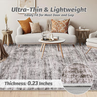 Garvee Persian Taupe 8x10 Washable Area Rugs, Soft Vintage Distressed Large Living Room Rug Retro Farmhouse Non Slip Low Pile Indoor Foldable Carpet for Bedroom Dining Room Office