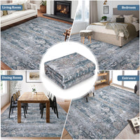 Garvee Vintage Area Rug, 10x13 Boho Washable Large Living Room Bedroom Rug Retro Non-Slip Non-Shedding Low Pile Farmhouse Area Rug for Dining Room Home