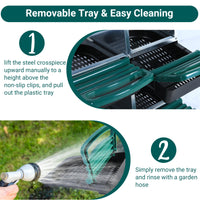 Garvee 10-Compartments Chicken Nest Box - Green Roll-Away Design w/Lid Cover & Legs for Coop Laying Boxes for Hens, Nest Boxes