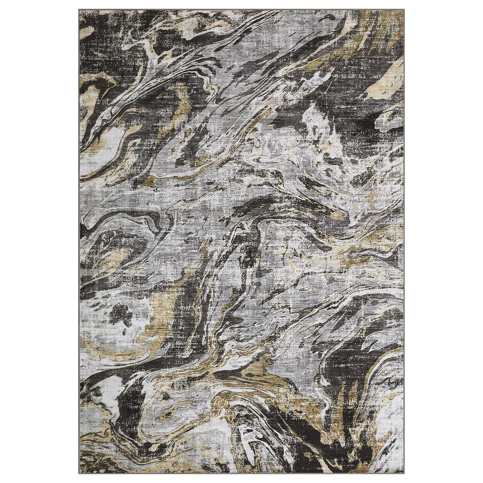 Garvee Area Rug 5x7 Machine Washable Rug for Living Room, Non-Slip Soft Floor Carpet, Low Pile Modern Abstract Rug, Foldable Rug for Bedroom, Dining Room, Kitchen, Gray