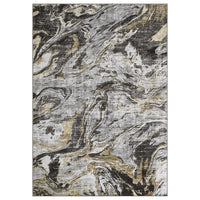 Garvee Area Rug 5x7 Machine Washable Rug for Living Room, Non-Slip Soft Floor Carpet, Low Pile Modern Abstract Rug, Foldable Rug for Bedroom, Dining Room, Kitchen, Gray