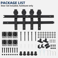 Garvee 52 in Bifold Sliding Barn Door Hardware Track Kit, Side Mounted Black Roller, Smoothly and Quietly, Easy Install, Heavy Duty, Up to 400 LBS, Bifold Door Hardware for 4 Doors (Door Not Included)