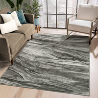 Garvee 6x9 Abstract Area Rug Machine Washable Rug Modern Area Rug Stain Resistant Non-Slip Accent Rug Floor Cover Carpet Rug for Living Room Decor,Grey