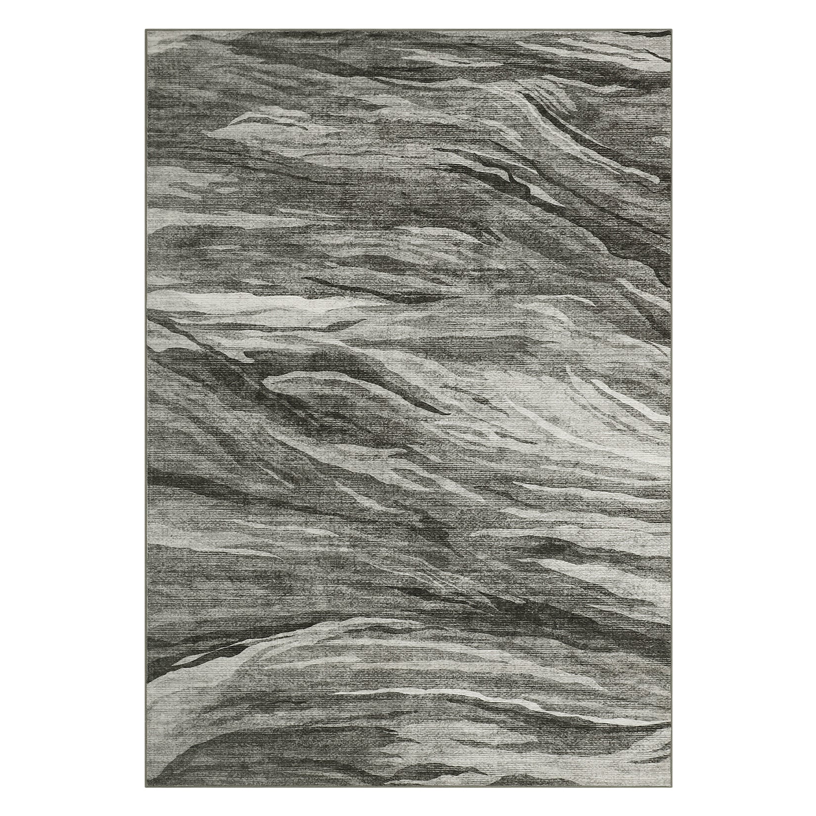 Garvee 9x12 Abstract Area Rug Large Machine Washable Area Rug Modern Accent Rug Stain Resistant Non-Slip Carpet Floor Cover Rug for Living Room Home Decor, Grey