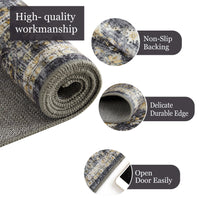 Garvee Black Extra Large Area Rug 10x13 Distressed Print Washable - Huge Serene Living Dining Carpet, Low Pile Nature Inspired Rug Easy Clean Stain Resistant