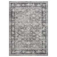 Garvee 9x12 Grey Area Rug Distressed Print Washable - Vintage Large Living Room Carpet Low Pile, Non Slip Easy Clean Stain Resistant, Bedroom Dining Room Accent Rug