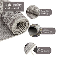 Garvee 10x13 Grey Large Area Rug Distressed Print - Washable Low Pile Living Room Dining Carpet, Vintage Non Slip Easy Clean, Stain Resistant Extra Large Bedroom Rug