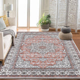 Garvee Oriental Brown 10x13 Washable Area Rug – Vintage Paisley Design, Non-Slip, Thin Foldable Carpet for Living Room, Bedroom, or Office - Brown
