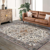 GARVEE Persian Beige 5x7 Area Rug – Bohemian Traditional Vintage Style Non-Slip Machine Washable Indoor Carpet for Living Room, Bedroom, Kitchen, or Office - Beige