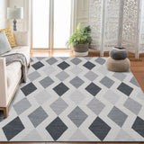 Garvee 9x12 Geometric Area Rug – Washable Non-Slip Modern Abstract Low Pile Carpet for Living Room, Bedroom & Dining Room, Gray - Gray