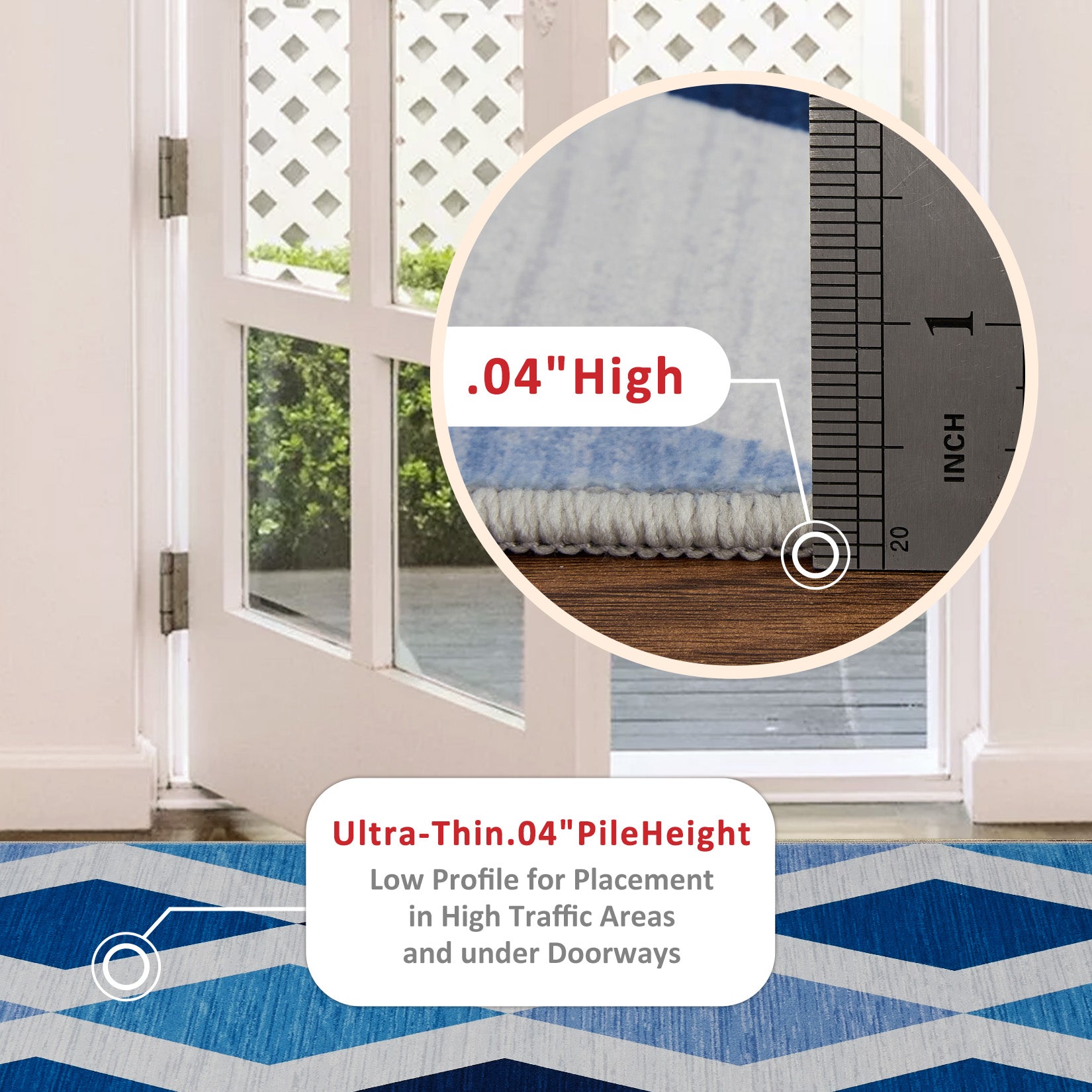 Garvee 6x9 Geometric Area Rug – Washable Non-Slip Modern Abstract Low Pile Carpet for Living Room, Bedroom & Dining Room, Blue Green