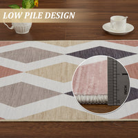 Garvee 10x13 Geometric Area Rug – Washable Non-Slip Modern Abstract Low Pile Carpet for Living Room, Bedroom & Dining Room, Camel Brown