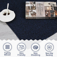 Garvee 9x12 Area Rug Modern Solid Textured Extra Large Area Rug Machine Washable Rug for Living Room, Non-Slip Stain Resistant Accent Rug Farmhouse Weaving Floor Cover Carpet for Bedroom, Navy