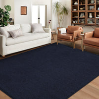 Garvee Washable Area Rug 5x7 Modern Solid Textured Area Rug for Living Room, Contemporary Weaving Accent Rug Non-Slip Stain Resistant Farmhouse Floor Cover Carpet for Bedroom Decor, Navy