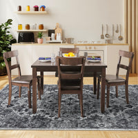 Garvee Vintage Floral Washable Area Rug, Dark Gray 10x13 Non Slip Low Pile Rug for Living Room and Bedroom, Kid and Pet Friendly