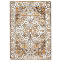 Garvee Vintage Floral Washable Area Rug, Camel 10x13 Non Slip Low Pile Rug for Living Room and Bedroom, Kid and Pet Friendly