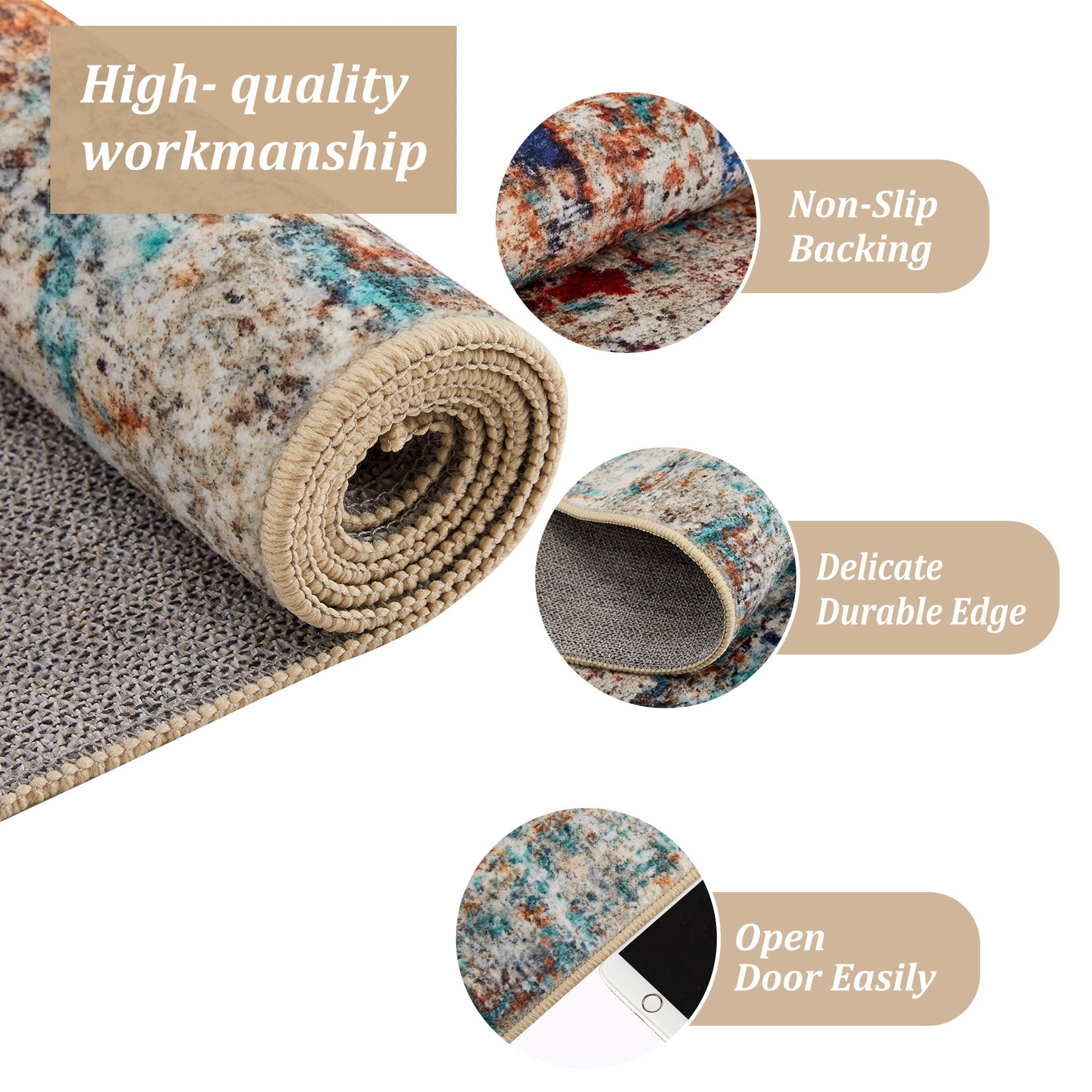 Garvee Modern Abstract Boho Washable Area Rug High-Traffic Areas Living Room Bedroom Kitchen Dining Mul 8x10
