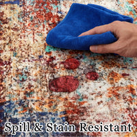 Garvee Modern Abstract Boho Washable Area Rug High-Traffic Areas Living Room Bedroom Kitchen Dining Mul 8x10