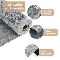 Garvee 4 ft x 6 ft Washable Area Rug, Non Slip Abstract Rug, Soft Faux Wool, Low Pile, Grey for Living Room Bedroom Dining Room