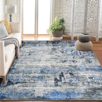 Garvee Modern Abstract Boho Washable Area Rug High-Traffic Areas Living Room Bedroom Kitchen Dining Blue 9x12