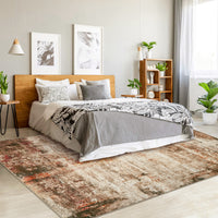 Garvee Modern Abstract Boho Washable Area Rug High-Traffic Areas Living Room Bedroom Kitchen Dining Camel 8x10
