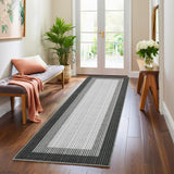 Garvee 2x6 Washable Runner Rug – Black Grey Gradient Modern Hallway Rug, Non-Slip Low Pile Carpet for Entryway, Kitchen & Bedroom - Black/Gray