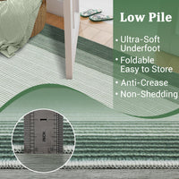 Garvee 10x13 Large Green Area Rug – Modern Bordered Gradient Rug, Washable Non-Slip Low Pile Carpet for Living Room, Bedroom & Dining Room, Soft Minimalist Design