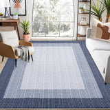Garvee 8x10 Blue Area Rug – Modern Gradient Living Room Rug, Washable Non-Slip Low Pile Carpet for Bedroom, Dining Room & Office - Blue