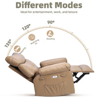 Garvee Oversized Wide Rocker Swivel Recliner Chair - PU Leather Large Manual Recliner for Adults, Ultimate Comfort Lazy Boy with 1.5X Sponge Filling and Easy Recline Mechanism for Relaxation
