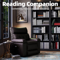 Garvee Oversized 27" Width PU Leather Recliner Chair, 360° Swivel Rocker, Heat & Massage, Manual Reclining, Remote Control, Collapsible Armrests, Lounge for Living Room, Bedroom, Nursery