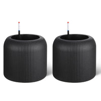 Garvee 14 Inch Tall Round Planters Set of 2, Self Watering Flower Pots with Water Level Monitor and 2 Trays, for Living Room, Bedroom Office, Patio, Porch, Garden