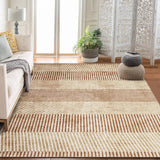 Garvee Modern Easy Area Rug Machine Washable Non-Slip Low Pile Stripe Pattern Rug for Living Room Bedroom Entryway Brown 10'x13' - Brown