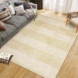 Garvee Modern Easy Area Rug Machine Washable Non-Slip Low Pile Stripe Pattern Rug for Living Room Bedroom Entryway Beige 8'x10' - Beige