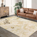 Garvee Machine Washable Non-Slip Rubberback Runner Abstract Geometric Print Carpet for Hallway Bedroom Living Room 8x10 Gold - Gold