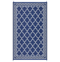 Garvee Outdoor Dark Blue 10x14 Waterproof Plastic Straw Rug, Reversible, UV-Resistant, Portable with Carry Bag & Stakes for Patio RV Camping