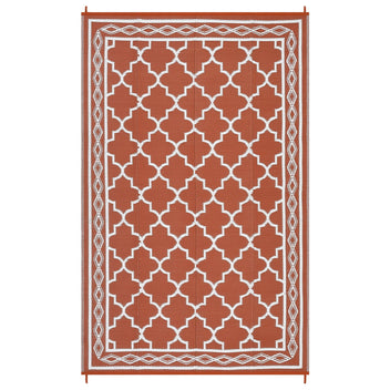 Garvee Outdoor Brick Red 10x20 Extra Large Waterproof Rug Reversible Geometric Pattern Durable Plastic UV-Resistant Lightweight Portable for Patio Camping RV
