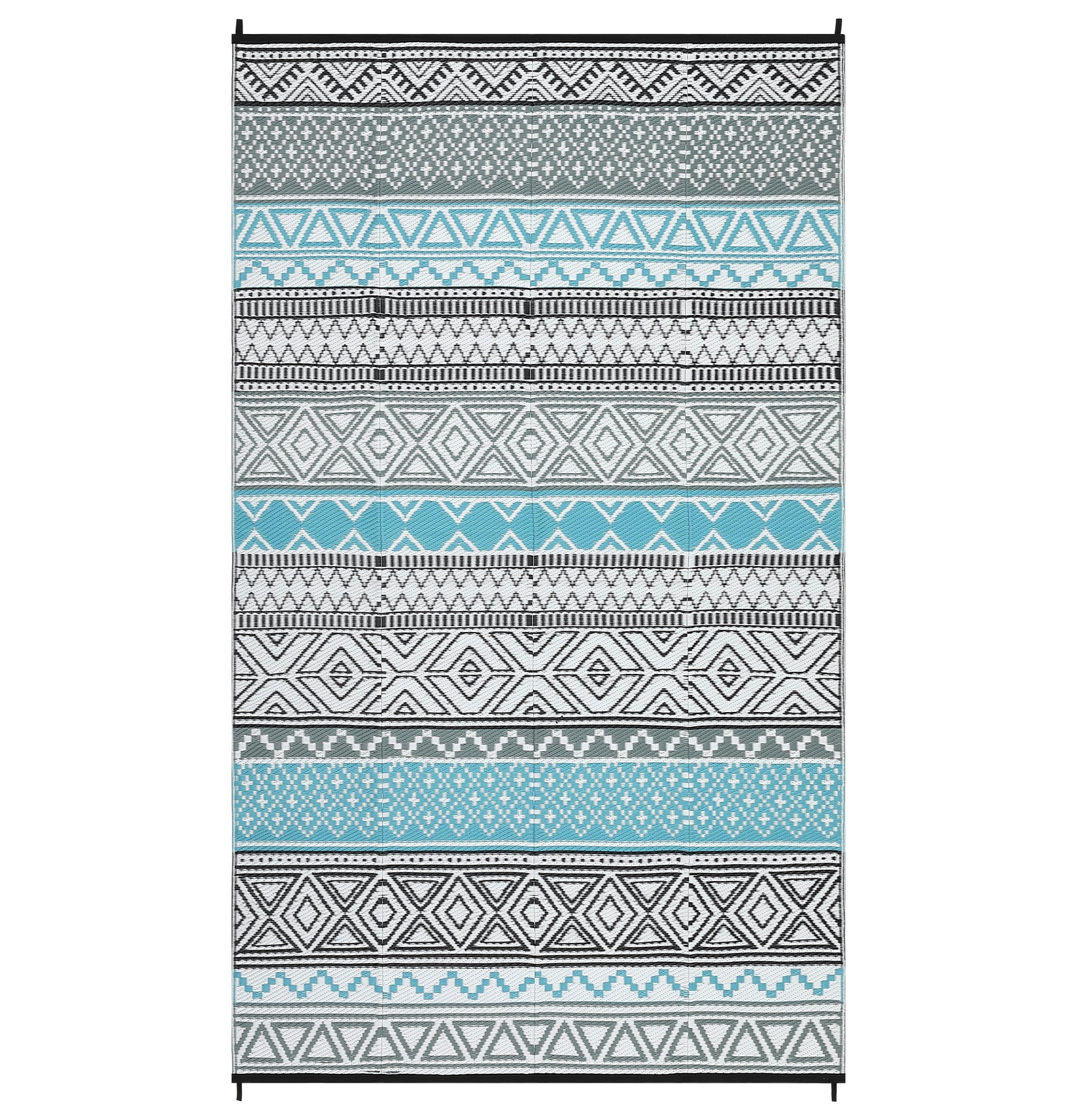 Garvee Outdoor Blue & Gray 10x14 Plastic Straw Rug Reversible Sage Green Patio Mat Flower Modern Design Waterproof Durable PP Tube Plastic Lightweight Portable Easy Clean for RV Backyard Deck Camping Picnic