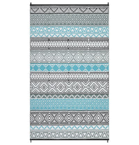 Garvee Outdoor Blue & Gray 8x10 Area Rug Plastic Water-Resistant Non-Slip Fade-Resistant Lightweight Portable Camping Picnic Mat