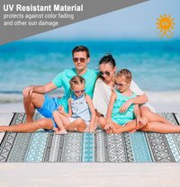 Garvee Outdoor Blue & Gray 8x10 Area Rug Plastic Water-Resistant Non-Slip Fade-Resistant Lightweight Portable Camping Picnic Mat