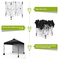 Garvee 10'x10' Pop Up Tent, Pop Up Canopy With Sidewall, UPF 50+, Easy to Set Up Outdoor Canopy, Adjustable Portable Gazebo for Parties, Camping, Gazebo With Wheel Cover Bag, 4 Sand Bags, 4 Ropes and 8 Spikes