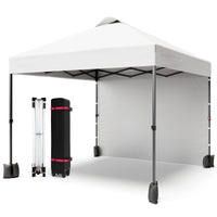 Garvee 10'x10' Pop Up Tent, Pop Up Canopy With Sidewall, UPF 50+, Easy to Set Up Outdoor Canopy, Adjustable Portable Gazebo for Parties, Camping, Gazebo With Wheel Cover Bag, 4 Sand Bags, 4 Ropes and 8 Spikes