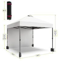 Garvee 10'x10' Pop Up Tent, Pop Up Canopy With Sidewall, UPF 50+, Easy to Set Up Outdoor Canopy, Adjustable Portable Gazebo for Parties, Camping, Gazebo With Wheel Cover Bag, 4 Sand Bags, 4 Ropes and 8 Spikes
