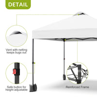 Garvee 10'x10' Pop Up Tent, Pop Up Canopy With Sidewall, UPF 50+, Easy to Set Up Outdoor Canopy, Adjustable Portable Gazebo for Parties, Camping, Gazebo With Wheel Cover Bag, 4 Sand Bags, 4 Ropes and 8 Spikes