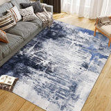Garvee Washable Area Rug Large Cream Colorful Boho Vintage Floral Carpet Ultra-Thin Non-Slip - Blue