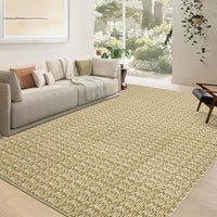 Garvee Modern Camel 10x13 Area Rug Braided Print Accent Carpet with Non-Slip Backing, Washable Contemporary Floor Cover, Foldable Low Pile Indoor Carpet for Bedroom, Living Room