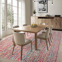 Garvee Modern Multicolor 6x9 Area Rug Braided Print Throw Rug with Non-Slip Backing, Washable Contemporary Accent Carpet, Foldable Low Pile Floor Cover for Living Room, Bedroom