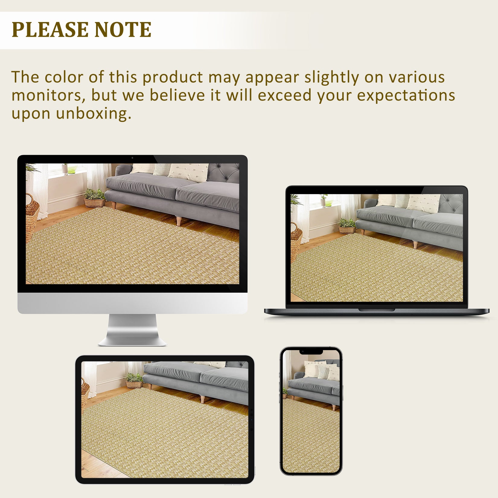 Garvee Modern Camel 5x7 Area Rug Braided Print Floor Cover with Non-Slip Backing, Washable Contemporary Indoor Carpet, Foldable Low Pile Throw Rug for Bedroom, Living Room