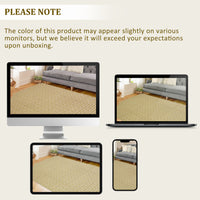 Garvee Modern Camel 5x7 Area Rug Braided Print Floor Cover with Non-Slip Backing, Washable Contemporary Indoor Carpet, Foldable Low Pile Throw Rug for Bedroom, Living Room